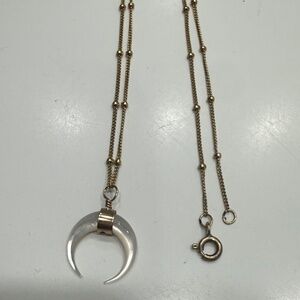 James Michelle pearl crescent pendant and gold chain